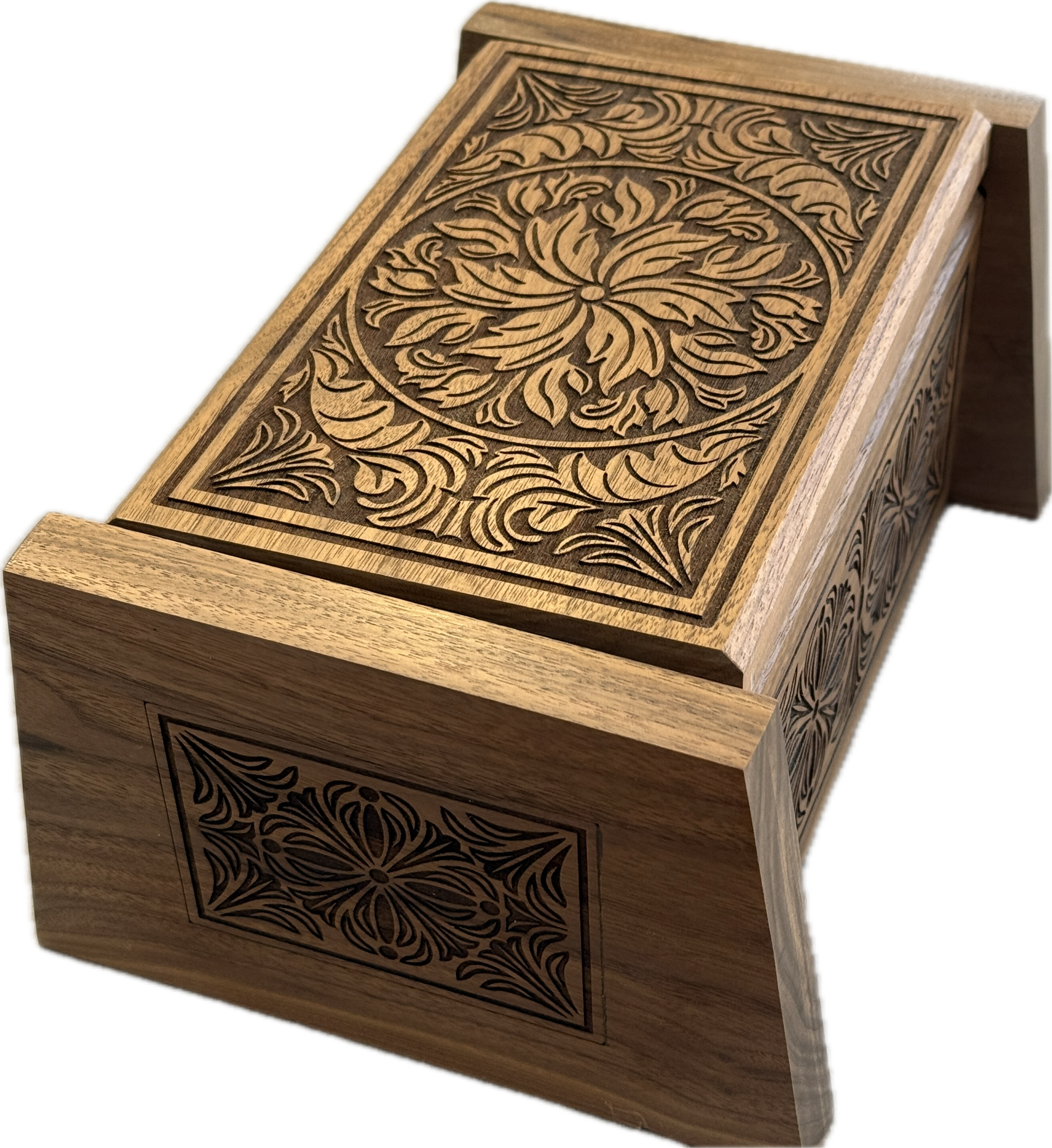 Laser Engraved and CNC Carved Keepsake Box C